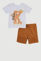 Baby Boys 12-24M Born To Be King Graphic Tee and Shorts, Multi, Size 18M