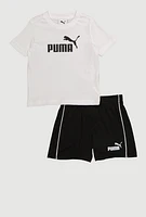 Baby Boys 12-24M Puma Graphic Tee and Shorts 2 Piece Set, Multi, Size 12M