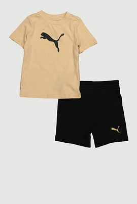 Baby Boys 12-24M Puma T Shirt and Fleece Sweatshorts Set, Multi, Size 18M