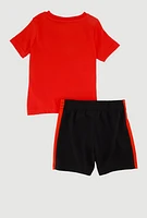 Baby Boys 12-24M Puma Short Sleeve T Shirt and Shorts 2 Piece Set, Red, Size 12M