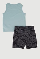 Baby Boys 12-24M Puma Logo Tank Top and Shorts 2 Piece Set, Blue, Size 18M