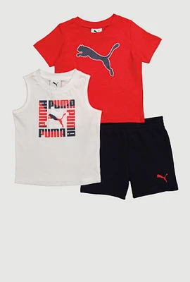Baby Boys 12-24M Puma Graphic Tees and Sweatshorts 3 Piece Set, Multi, Size 12M