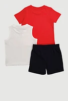 Baby Boys 12-24M Puma Graphic Tees and Sweatshorts 3 Piece Set, Multi, Size 12M