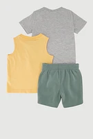 Baby Boys 12-24M Puma Graphic Tops and Sweatshorts 3 Piece Set, Multi, Size 24M