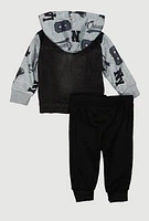 Baby Boys 0-9M Denim Hooded Jacket and Joggers, 6M