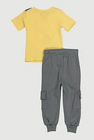 Baby Boys 0-9M Fresh Graphic Tee and Cargo Joggers, Yellow, Size 3-6M