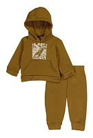 Baby Boys 12-24M Basketball Dunk Sweatshirt and Joggers, Brown, Size 3-6M