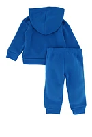 Baby Boys 0-9M Boss Graphic Hoodie and Joggers, Blue, Size 3-6M