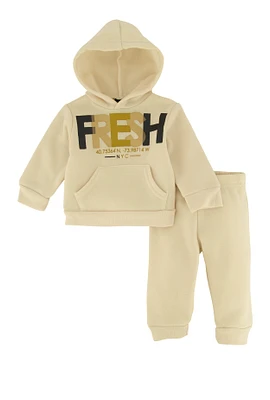 Baby Boys 0-9M Fresh NYC Hoodie and Joggers Set, Beige, Size 6-9M