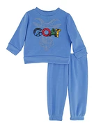 Baby Boys 0-9M Goat Graphic Sweatshirt and Sweatpants, 3-6M