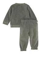 Baby Boys 0-9M Printed Graphic Sweatshirt and Sweatpants, Grey, Size 0-3M