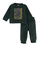 Baby Boys 0-9M Printed Graphic Sweatshirt and Sweatpants, Green, Size 3-6M