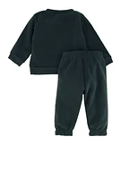 Baby Boys 0-9M Printed Graphic Sweatshirt and Sweatpants, Green, Size 3-6M