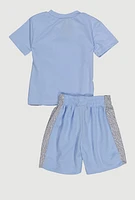 Baby Boys 0-9M All Season Champs Tee and Shorts, Blue, Size 6-9M
