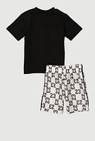 Baby Boys 0-9M 23 Sneaker Graphic Tee and Shorts, Black,