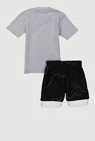 Baby Boys 0-9M Basketball Graphic Tee and Jersey Mesh Shorts, Grey, Size 3-6M