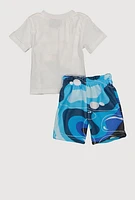 Baby Boys - Never Look Back Graphic Tee and Shorts, Blue