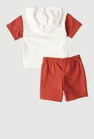 Baby Boys 0-9M Horse Graphic Hooded Top and Shorts, Multi, Size 3-6M