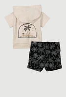 Baby Boys 0-9M Sun and Fun Hooded Top and Shorts, Multi, Size 6-9M
