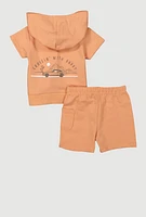 Baby Boys 0-9M Cool Like Daddy Hooded Top and Shorts, Orange, Size 6-9M