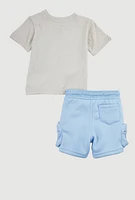 Baby Boys 0-9M Our Dreams Carry Graphic Tee and Cargo Shorts, Blue, Size 9-12M