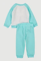 Baby Girls 12-24M Glitter Blessed Graphic Sweatshirt and Joggers,
