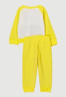 Baby Girls 12-24M Glitter Blessed Graphic Sweatshirt and Joggers, Yellow, Size 24M