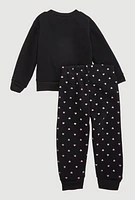Baby Girls 12-24M Love Glitter Heart Sweatshirt and Joggers,