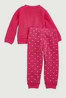 Baby Girls - Love Glitter Heart Sweatshirt and Joggers, Pink