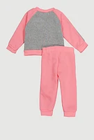 Baby Girls 12-24M Cool To Be Kind Graphic Sweatshirt and Sweatpants, Pink, Size 18M