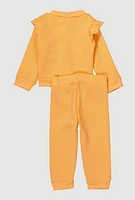 Baby Girls 12-24M Team Cute Glitter Graphic Sweatshirt and Joggers, 12M