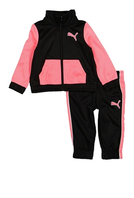 Baby Girls 12-24M Puma Graphic Track Jacket and Pants, Pink, Size 24M