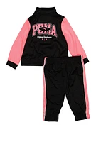 Baby Girls 12-24M Puma Graphic Track Jacket and Pants, Pink, Size 24M