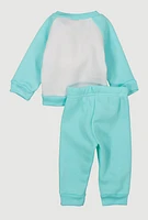 Baby Girls 0-9M Glitter Blessed Graphic Sweatshirt and Joggers, 6-9M