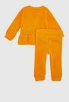 Baby Girls 0-9M Mommy Is My Bestie Sweatshirt and Joggers, Orange, Size 0-3M