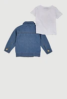 Baby Girls 12-24M Love Graphic Top and Denim Jacket, Multi, Size 24M