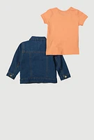 Baby Girls 12-24M Jean Jacket and Graphic Tee, Multi, Size 12M