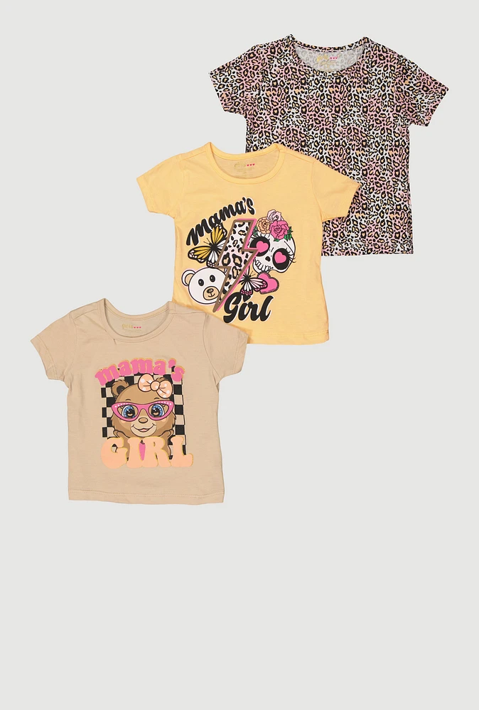Baby Girls 12-24M Mamas Girl Graphic Tees 3 Pack, Multi, Size 12M