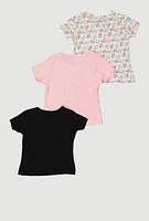 Baby Girls 12-24M Western Graphic Tees 3 Pack, Multi, Size 12M