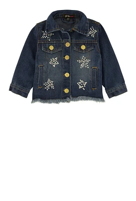 Baby Girls 12-24M Star Rhinestone Jean Jacket, Blue, Size 12M