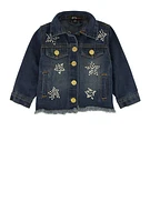Baby Girls 12-24M Star Rhinestone Jean Jacket, Blue, Size 12M
