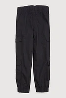 Little Girls D Ring Cargo Joggers, Black, Size 5