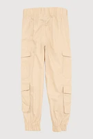 Little Girls D Ring Cargo Joggers, Khaki,