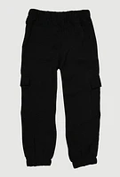 Little Girls Crepe Knit Cargo Joggers,