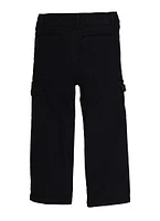 Little Girls Twill Cargo Pants, Black, Size 4