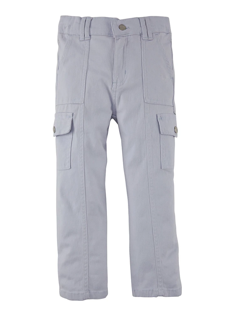Little Girls Twill Cargo Pants, 6