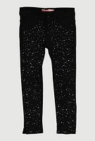Little Girls Rhinestone Hyperstretch Skinny Pants,
