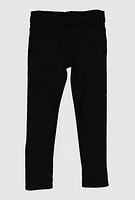 Little Girls Rhinestone Hyperstretch Skinny Pants, Black, Size 6X