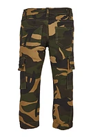 Little Girls Cargo Camo Joggers, Green, Size 5