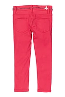 Little Girls Butterfly Chain Belt Pants, Pink, Size 6X